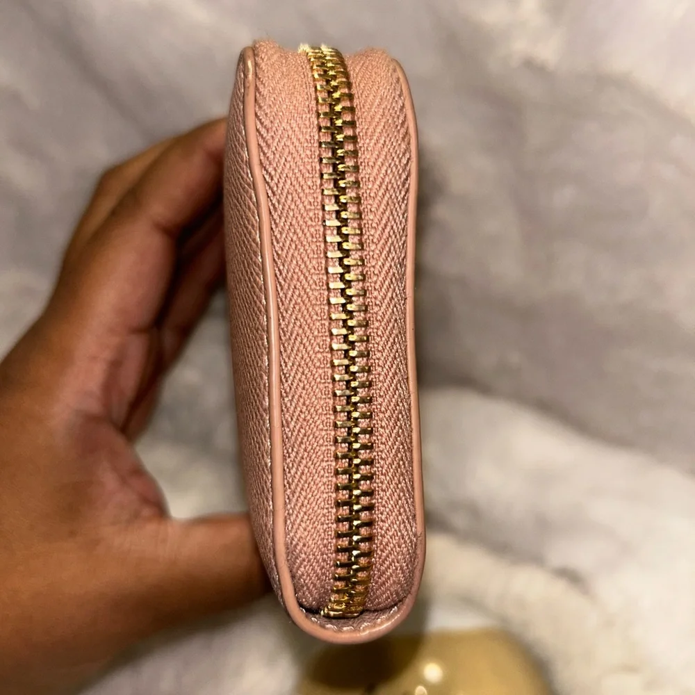 Christian Dior Blush Pink Grained Leather‎ Zippy Wallet
